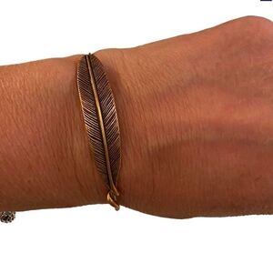 NWT Alex And Ani Quill Feather Wrap Bracelet